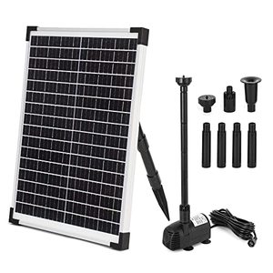 lot 8036 image: ECO-WORTHY Solar Fountain Water Pump Kit 25 W, 410GPH Submersible Powered Pump and 25 Watt Solar Panel for Sun Powered Fountain, Fish Pond, Pond Aeration