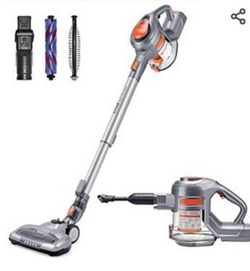 lot 8041 image: EASINE by ILIFE H55 Cordless Stick Vacuum Cleaner, 4 in 1 Multiple Use, 1.3L Big Dustcup, Detachable Battery, Extension Tube, Lightweight with LED Light