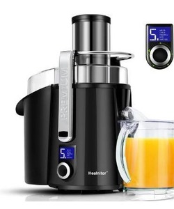 lot 3773 image: 1000W 5-SPEED LCD Screen Centrifugal Juicer Machines Vegetable and Fruit, Healnitor Juice Extractor with Big Adjustable 3 Big Mouth, Easy Clean, BPA-Free, High Juice Yield, Black