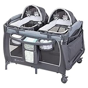 lot 3791 image: Baby Trend Lil Snooze Deluxe III for Twins,Cozy Grey (B09F88FNKF)