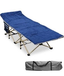 lot 3795 image: WAKEDALE Adult Folding Camping Cot, Travel Military Portable Cots Bed with Carry Bag Attached Pillow Convenient Side Pockets for Indoor & Outdoor Use