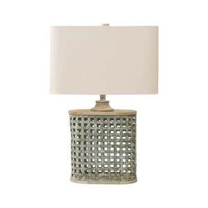 lot 3849 image: Signature Design by Ashley Deondra Farmhouse Gray Metal Table Lamp