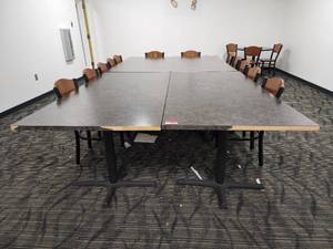 lot 40071 image: Lot of (4) 6ft Tables and 12 Chairs