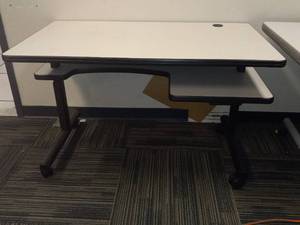 lot 49116 image: Office Desk With Under Storage on Wheels
