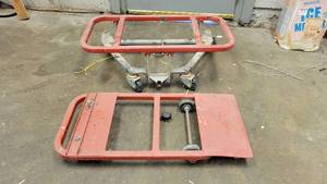 lot 40270 image: Raymond Products Metal Utility Cart and a Red Metal Cart