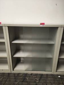 lot 40300 image: 37.5 x 15 x 42 Metal Bookcase -with Plexi Doors
