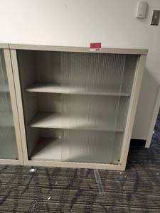 lot 40301 image: 37.5 x 15 x 42 Metal Bookcase with Plexi Doors