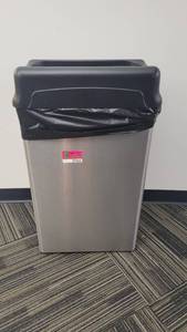 lot 22564 image: Rubbermaid Stainless Steel Trash Can