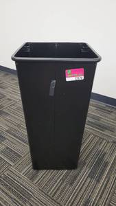 lot 22570 image: Safco Black Metal Trash Can