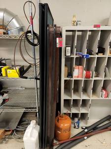 lot 40158 image: Lot of Room Divider and (2) 6ft Collapsible Brown Tables