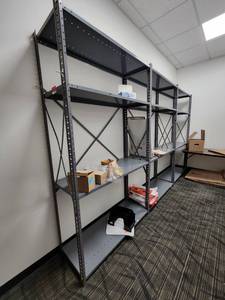 lot 40209 image: 9ft Metal Shelving Unit - Contents Included