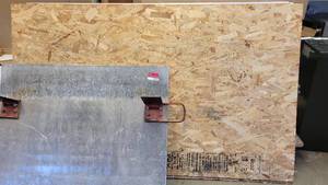 lot 40248 image: (2) Gray Metal Frames W Glass Windows