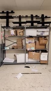 lot 40257 image: 4-Tier Metal Shelves W Extra Shelves