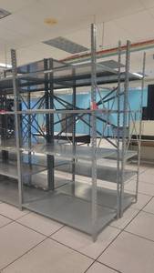 lot 49205 image: 5-Tier Gray Metal Shelves - 2 Altogether