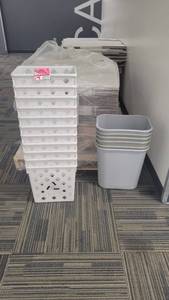 lot 49219 image: 6 Small Gray Trash Bins and 11 Light Gray Recycling Bins