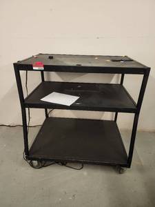 lot 49244 image: 3 Tier Black Computer Cart