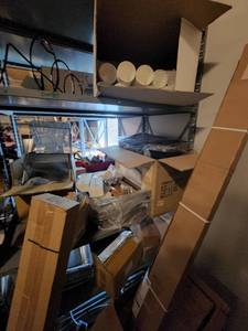 lot 49331 image: Contents of Shelf - Serving Trays, Take-Out Cups, and More