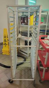 lot 40539 image: Lockwood Aluminum Sheet Pan Rack on Wheels