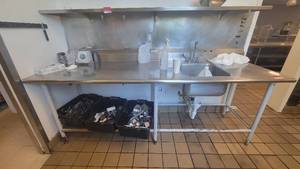 lot 40556 image: Single Well Stainless Steel Sink W Contents