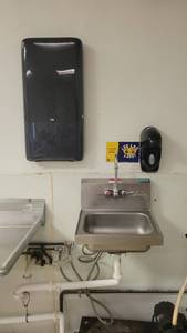 lot 40567 image: Single Handwashing Sink W Tork Towel Dispenser and a Soap Dispenser