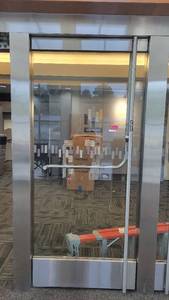 lot 1236 image: Glass Door W Stainless Steel Edges