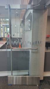 lot 1237 image: Glass Door W Stainless Steel Edges