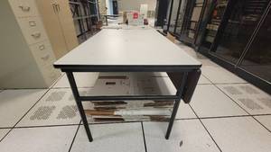 lot 49385 image: Gray Laminate Table W Foldable Sides