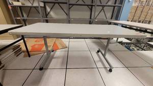 lot 49386 image: 6ft Gray Laminate Rolling Table