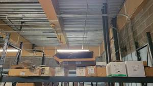 lot 37150 image: Contents of Shelf - Service First 3-Blade Fans, Emerson Condenser Fan Motor, and More