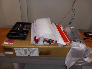 lot 40170 image: Stainless Complementary Mouthwash Dispenser and a Purell TFX Floor Stand