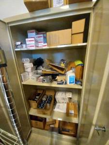 lot 40186 image: Metal Cabinet With Doors all Contents Included