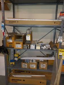 lot 49315 image: Lot of Lightbulbs - Contents of 3 Shelving - Variety of Sizes and Shapes