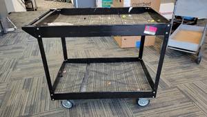 lot 45012 image: Black 2-Tier Metal Cart