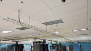 lot 45023 image: Approx. 56ft of Ceiling Mount Electrical Wiring Racks