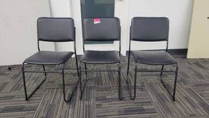 lot 45066 image: (3) Black Waiting Room Chairs