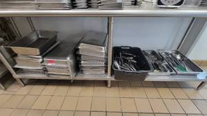 lot 44547 image: Stainless Steel Steam Table Pans, Tongs, and More