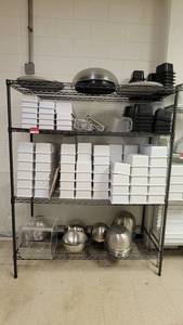 lot 44551 image: 4-Tier Black Shelf W Contents