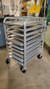 lot 44566 image: Winco Sheet Pan Rack W Full Size Pans