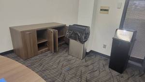 lot 44597 image: Steelcase Office Furniture and 2 Trash Bins