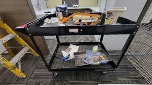 lot 49429 image: 2-Tier Metal Rolling Cart