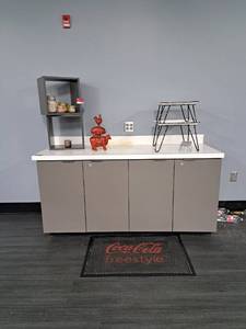 lot 44501 image: Charcoal Grey Cabinet with White Granite Top