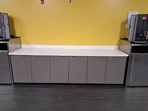 lot 44506 image: Charcoal Grey Cabinet with White Granite Top