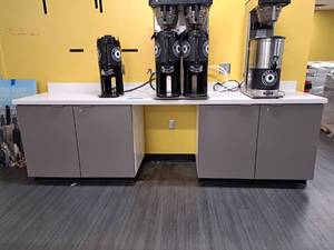 lot 44509 image: Charcoal Grey Cabinet with White Granite Top