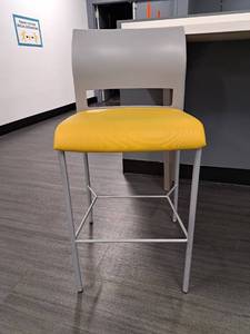 lot 44515 image: Grey and Canary Yellow Bar Height Stool