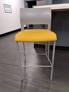 lot 44524 image: Grey and Canary Yellow Bar Height Stool