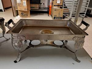 lot 44585 image: Metal Chafe Dish with Intricate Designs