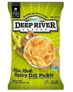 lot 46554 image: Deep River Snacks New York Spicy Dill Pickle Kettle Chips,24 count