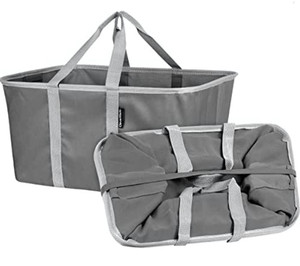 lot 46568 image: 2 - CleverMade Collapsible Fabric Laundry Baskets, Charcoal