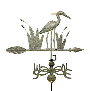 lot 46573 image: Dalvento Standing Heron Weathervane, Verdigris