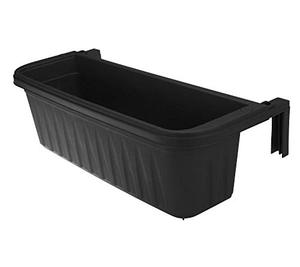 lot 46584 image: Adjustable Railing Planter, 24in.,Black
